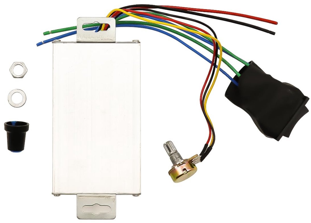 Dailygoods- Snelheidsregelaar 9-60V - PWM Motor Regulator - Tuimelschakelaar - 20A - Stroomregeling - Vooruit/Achteruit ondersteuning - Motorcontroller