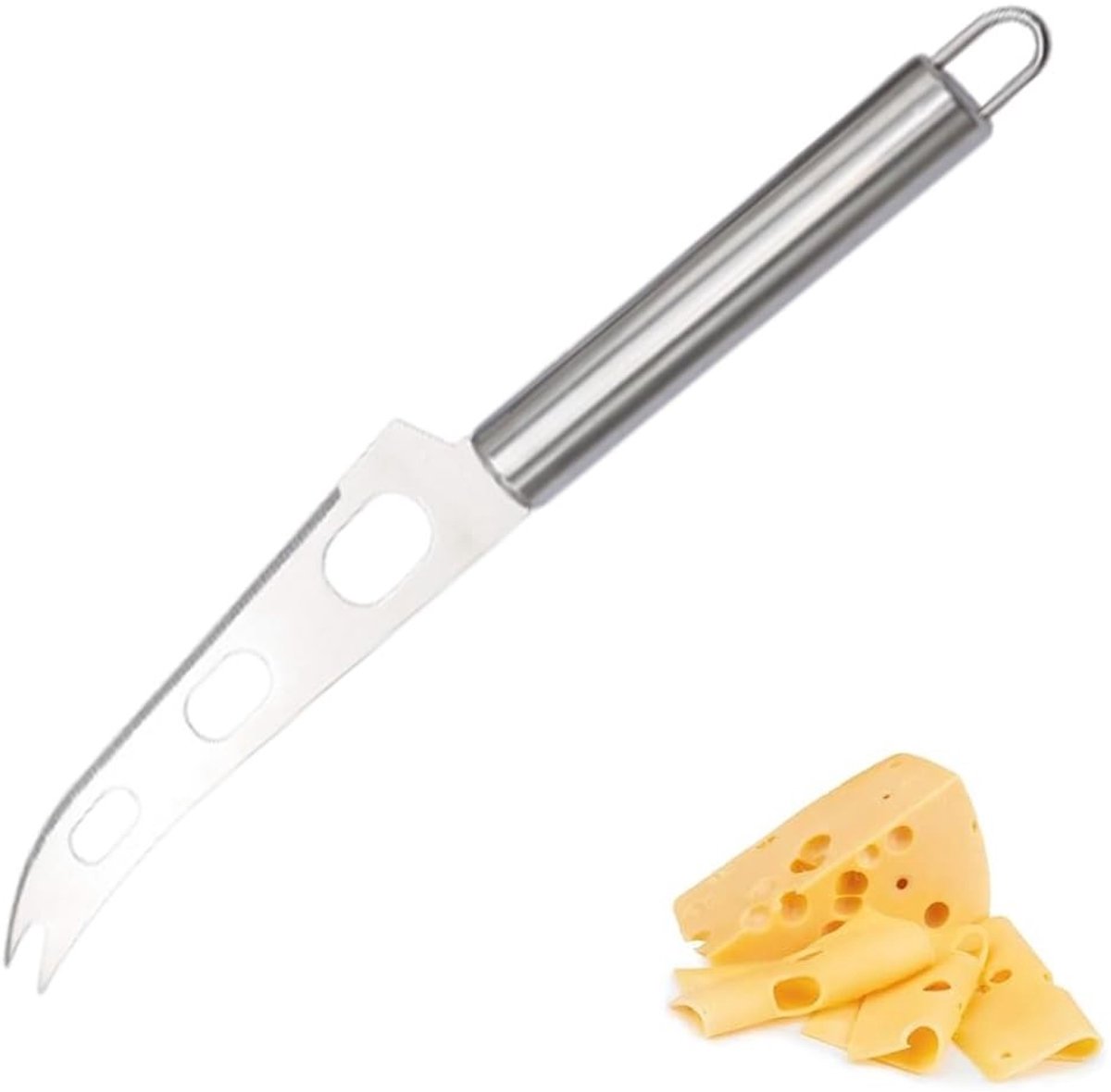 Dailygoods- Kaasmes Tijdloos Design - Roestvrij Staal - Vorkpunten - Duurzaam - Perfect voor Kaasliefhebbers - Geschikt voor Elke Tafeldecoratie - Kaasmessen
