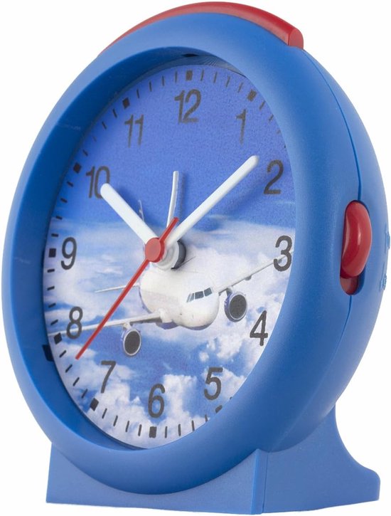 Kwartswekker Kinderen - Kinderwekker Vliegtuig - Tijd Leren - Met Licht en Snooze - 100 Gram - Blauw — afbeelding 4
