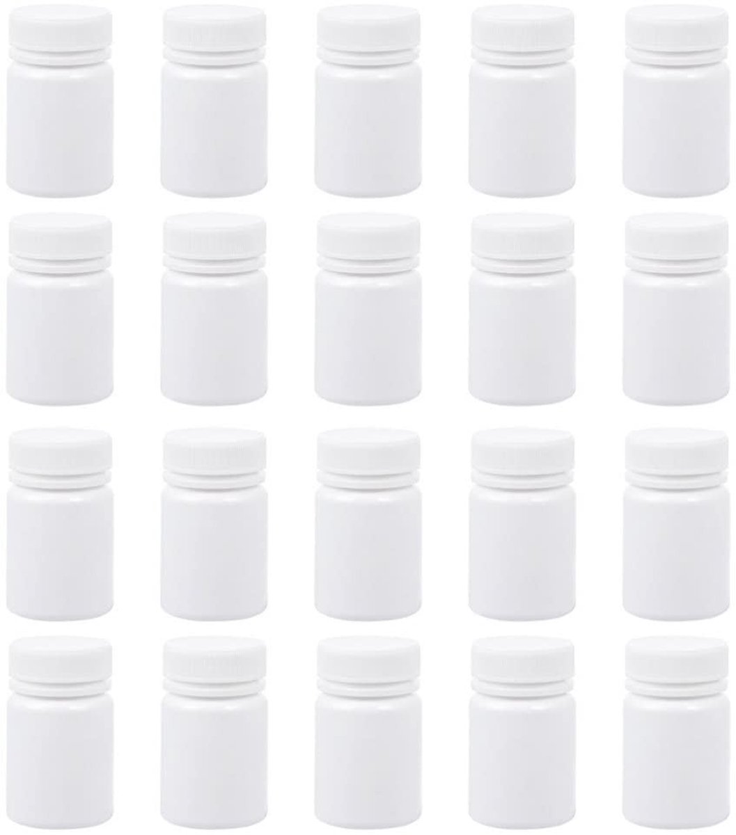 Dailygoods- Medicijnfles 30 Stuks - Transparante Pillendoos - Navulbare Opbergfles - Draagbare Container - Voor Capsules/Poeder - Hoogwaardige Materialen