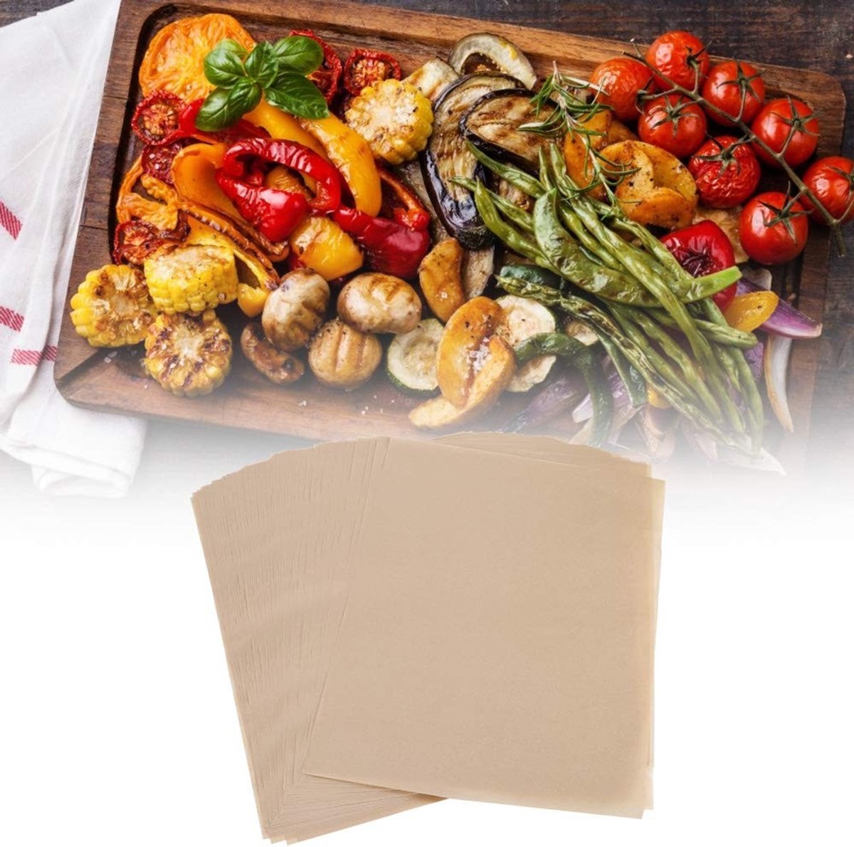 Dailygoods- Bakmatten Antiaanbaklaag - Bakpapier Herbruikbaar - Siliconen Bakmat - Dubbelzijdig - Waterdicht - Geschikt voor Brood en Grillen