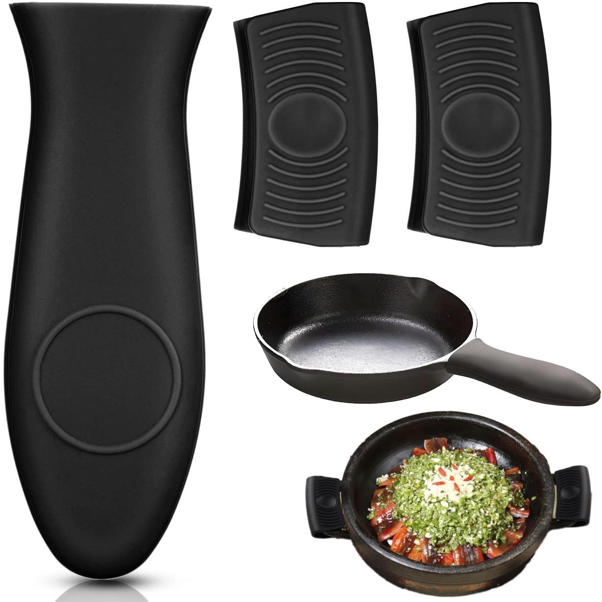 Dailygoods- Handgrepen Hittebestendig - Siliconen Pannenlap - Antislip Grip - Veilig Koken - 3 Stuks - Flexibele Pasvorm - Pannenlappen