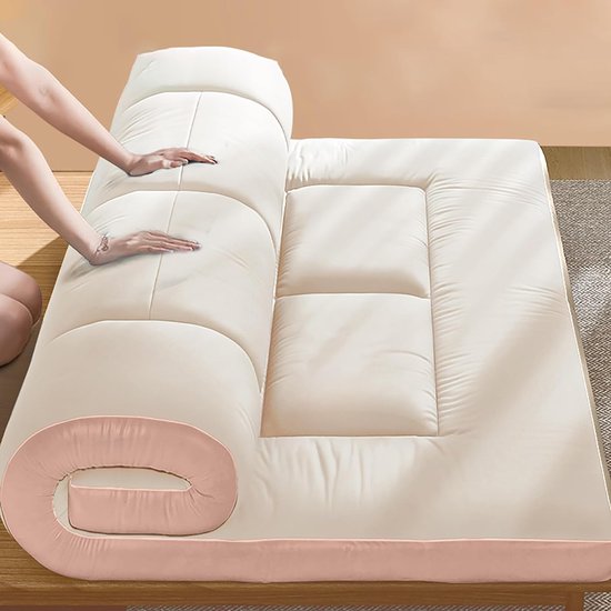 Vloermatras Futonmatras - Japanse slaapmat - Comfortabel slapen - Ruimtebesparend opvouwbaar - 90x200cm - Blauw — afbeelding 4