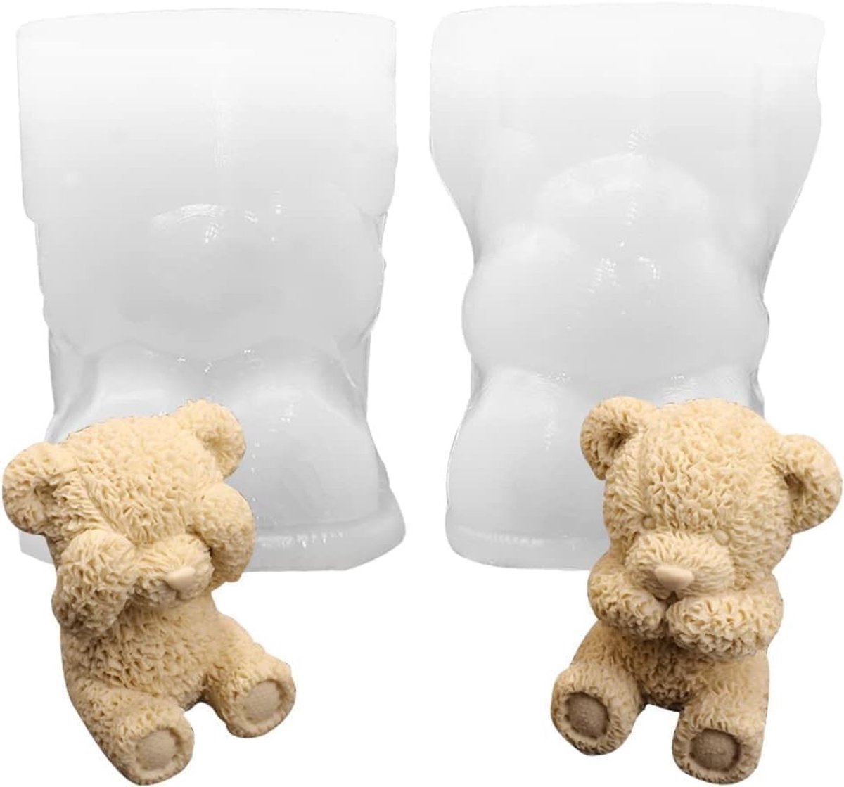 Dailygoods- IJsblokjesvorm Siliconen - 3D IJsbeer Vorm - IJsblokjesvormen - Decoratie voor Snoep - Herbruikbaar - Temperatuurbestendig van -40 tot 230 graden Celsius - Siliconenvorm