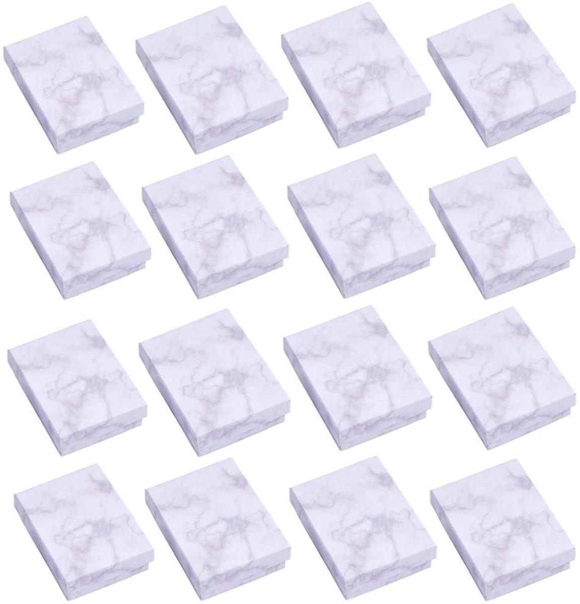 Dailygoods- Geschenkdoos Set van 16 - Marmeren Geschenkdozen - Cadeauverpakking Doosjes - Sieraden Opslag - Elegante Ontwerp - Perfect voor Feesten - Cadeaudoos