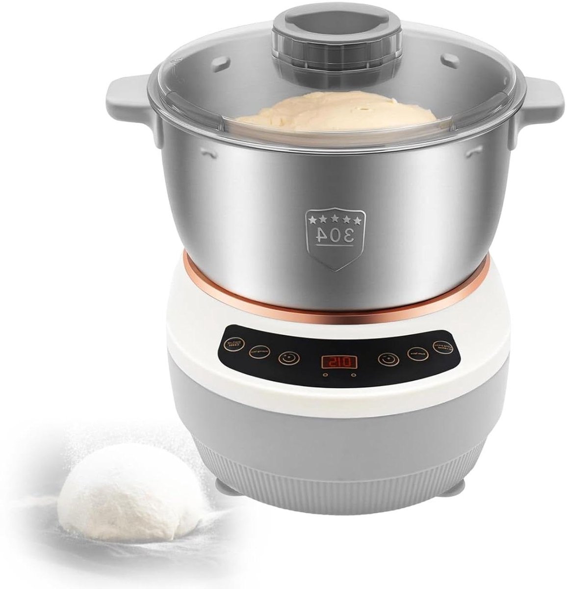 Deegmachine Elektrisch - Deegbereider Mixer - Brood Pizza Maken - Automatisch Kneedt - 5 Liter - Zilver