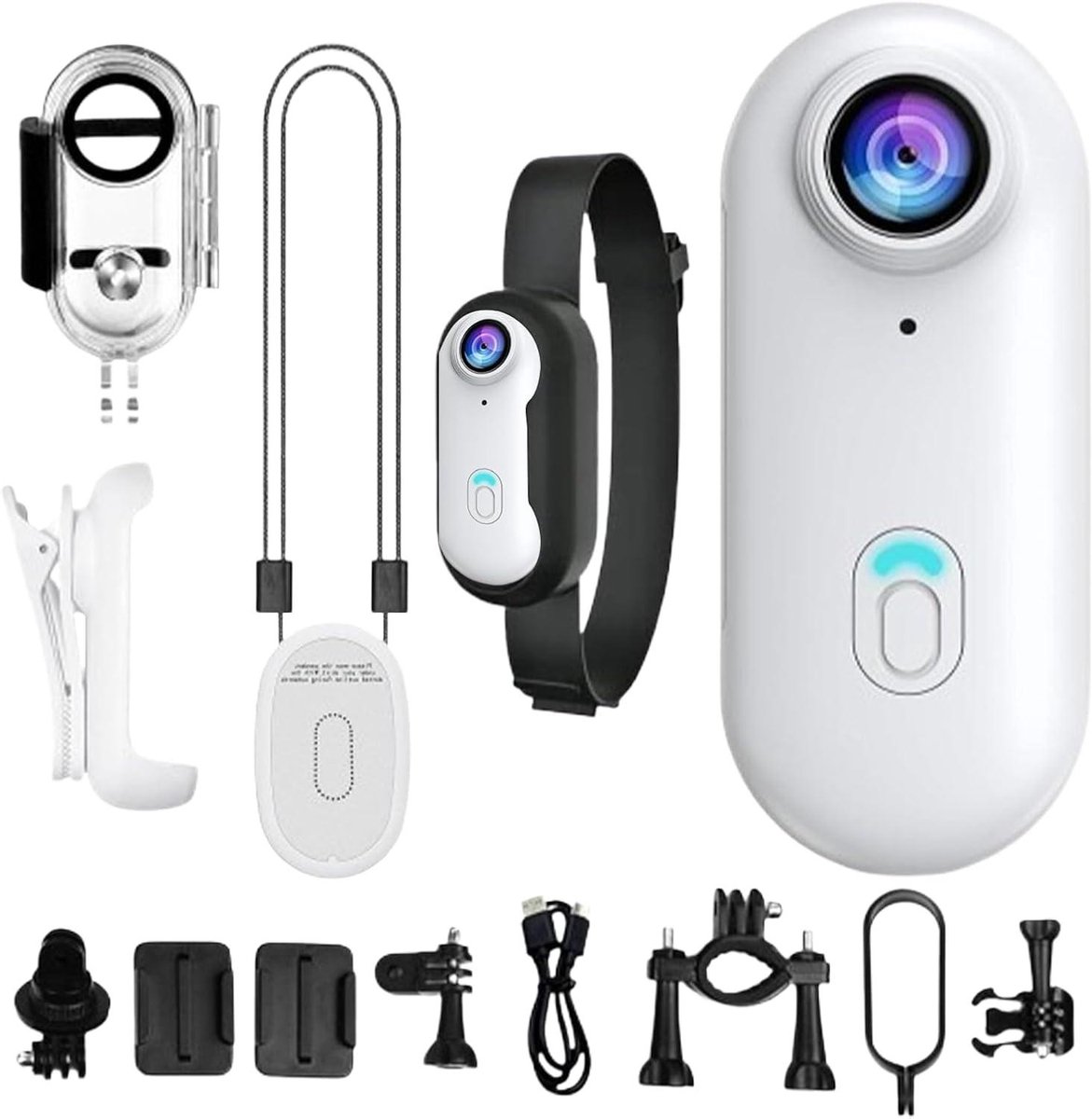 Mini Camera - Draagbare Camera - Sportopnames Maken - 170 Graden Groothoek - 36g - Wit