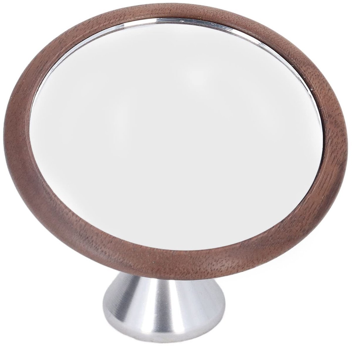 Dailygoods- Koffiespiegel Multidirectionele Rotatie - Koffiezetapparaat Accessoires - Barista Tools - Walnoot/Roestvrij Staal - Spiegeldiameter 6cm - Verbeter uw koffie-extractie ervaring - Koffieaccessoire