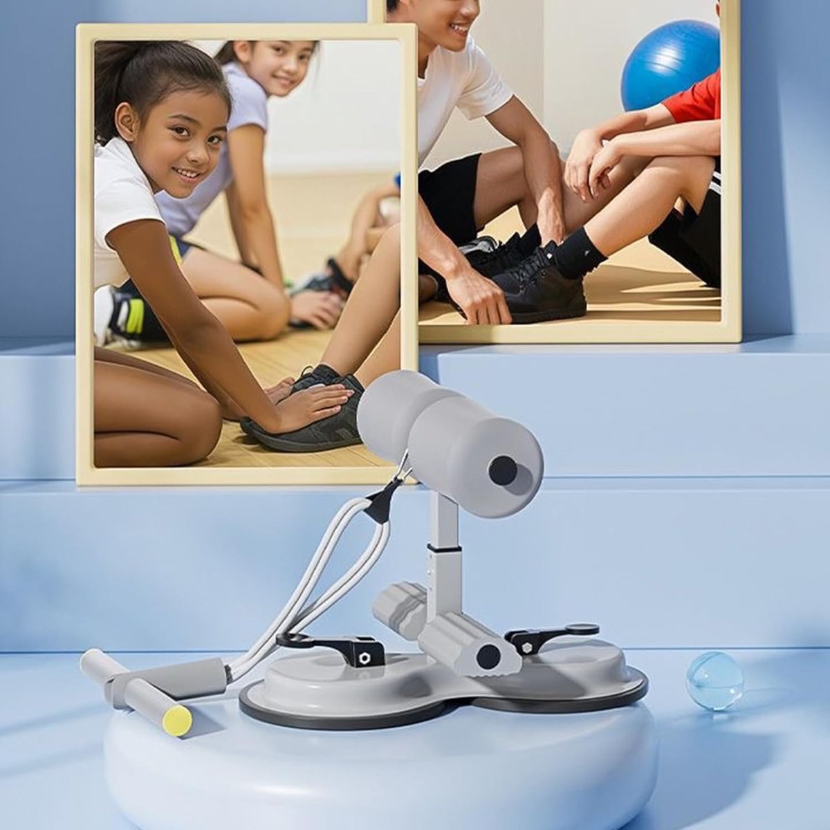 Buiktrainer Hulpmiddel - Core Trainer - Krachtige Buikspieren - Verstelbare Hoogte - 27 cm - Grijs