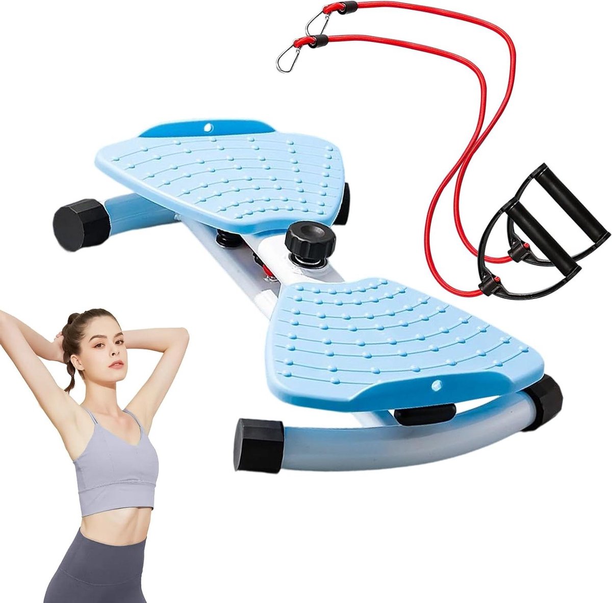 Taille Twist Machine - Buikspier Trainer - Thuis Fitness - Geluidsarm Ontwerp - 51 x 34 cm - Blauw