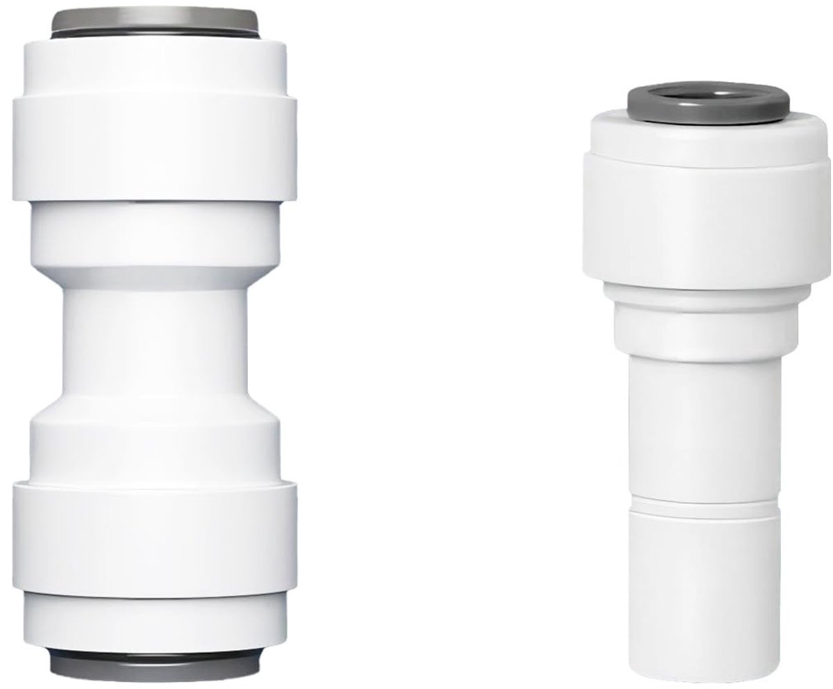 Dailygoods- Waterfilter - 2 Stuks RO Waterfilter Beugel - 3/8" Recht Pijp Fitting - 1/4" Snelle Verbinding - Hoogwaardige POM Materialen - Lekvrije Aansluitingen - Waterfilterkoppeling