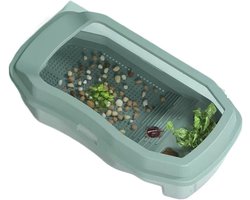 aquarium Aquarium Schildpaddenbak met zonnedek kan waterplanten kweken Klein aquarium Schildpaddenbak Groot huisdier Voeren om ontsnapping te voorkomen vissenkommen(Medium)
