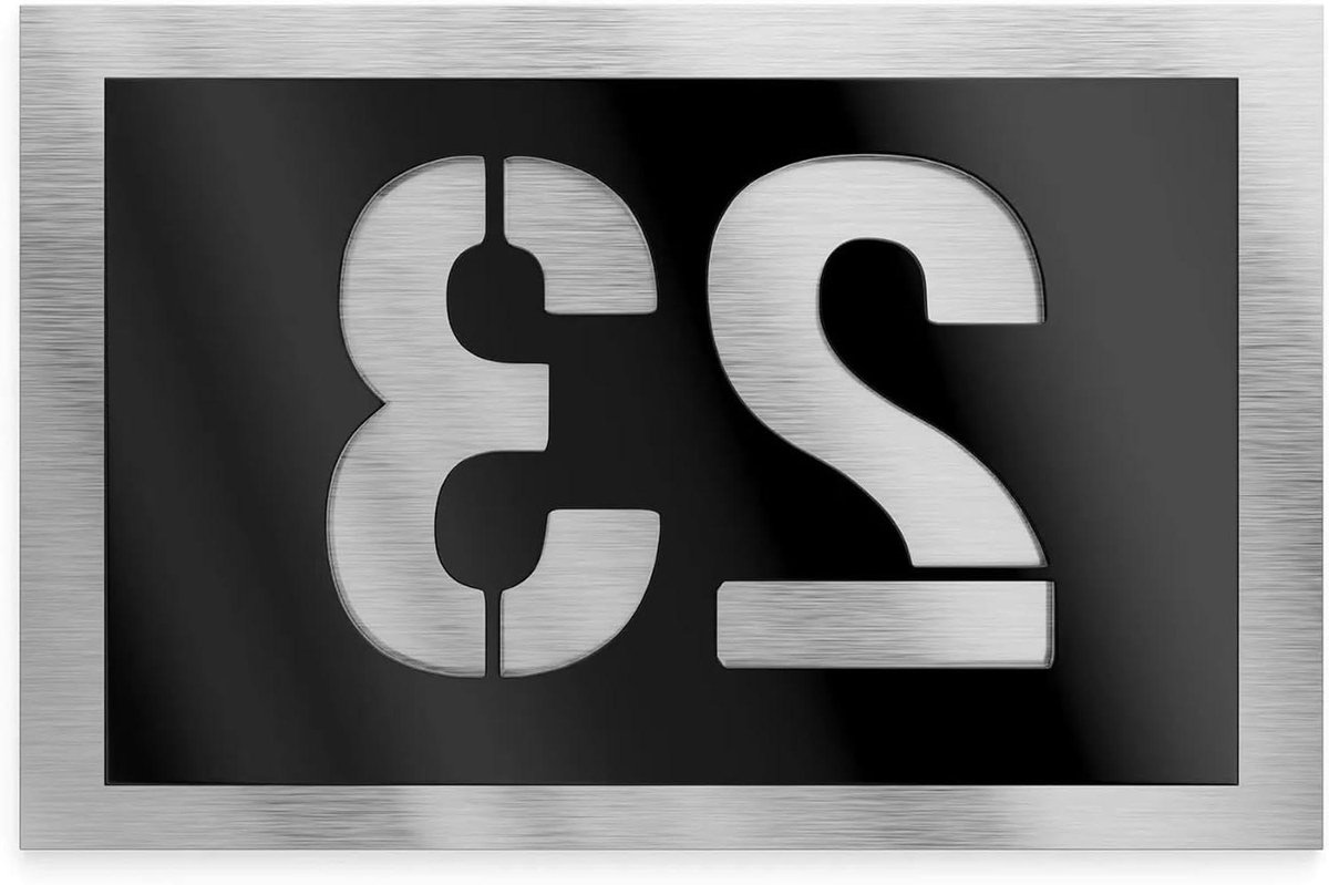 1 PCS 3D Zwart Acryl Zilver Aluminium Huisnummer Plaque Duurzaam Outdoor Wandmontage Kamer Naam Teken Thuiskantoor(35x20cm)