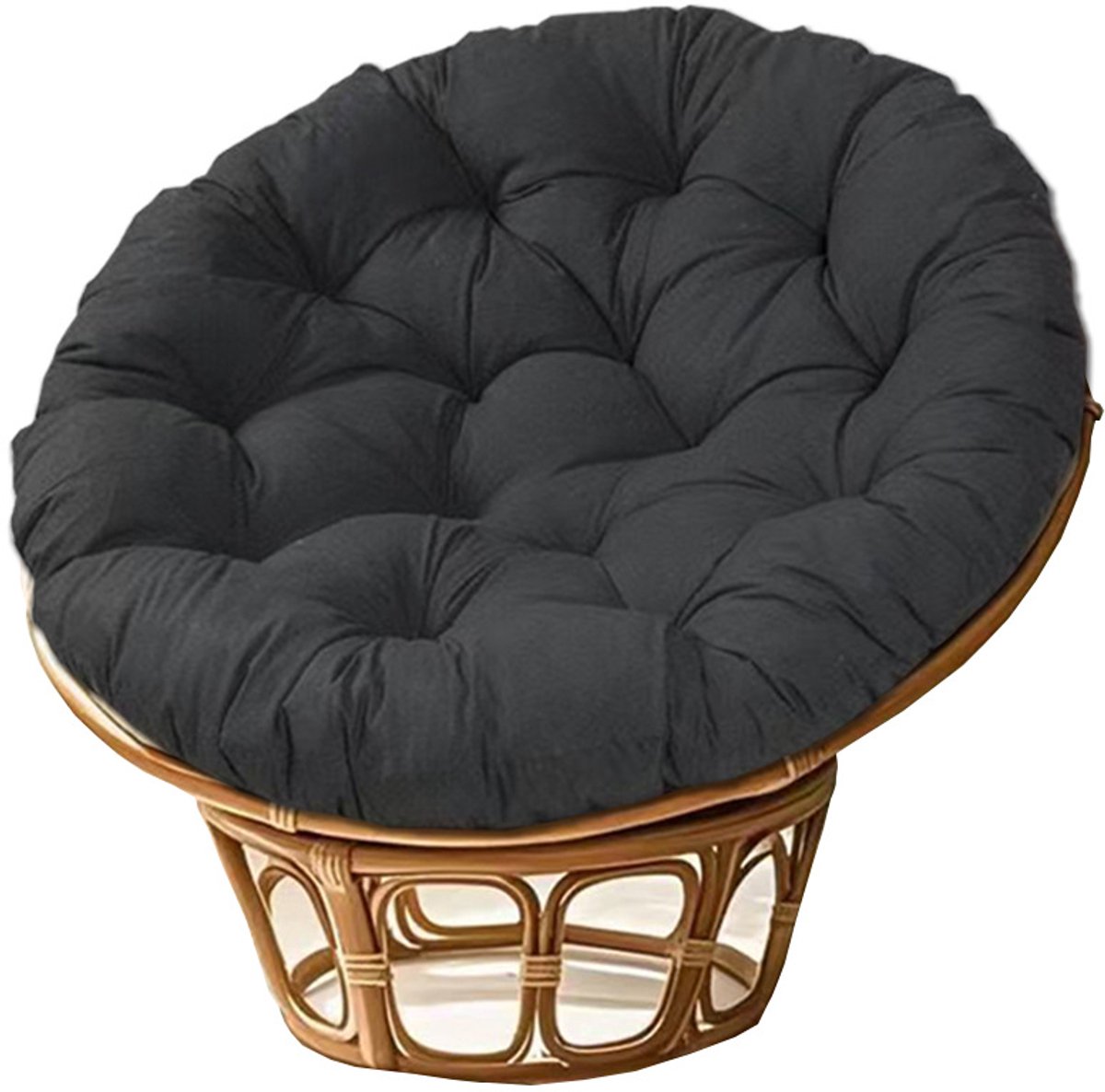 Zwart Zitkussen - rond - 40x40cm - geschikt voor hangmanden/schommels/radarstoelen - rugleuning