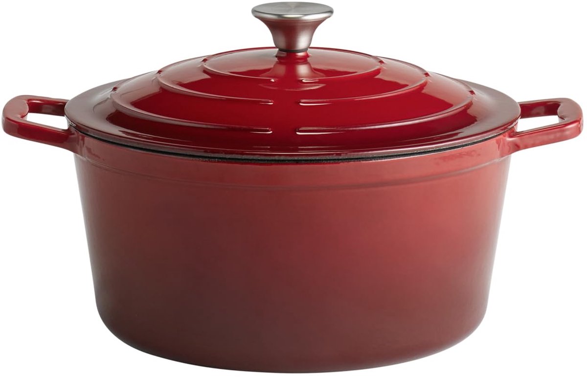 APS-Germany® Cocotte/Stoof-Braadpan 5 stars dia 28xH13/20 cm ROOD-CREME 6.0 ltr.
