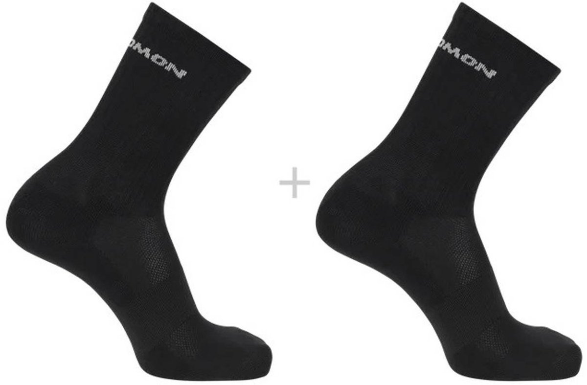 Salomon - Evasion Crew Socks | 2-Pack | Sokken | Maat L / 42-44 - Zwart