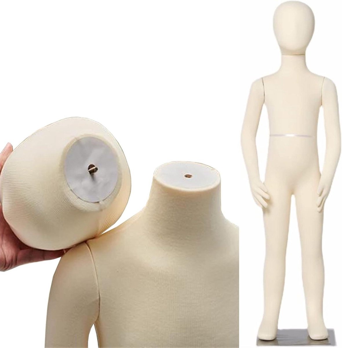 Kinder Paspop - Naai mannequin - Kleding presenteren - Speldbevestiging - 2 jaar oud - Wit
