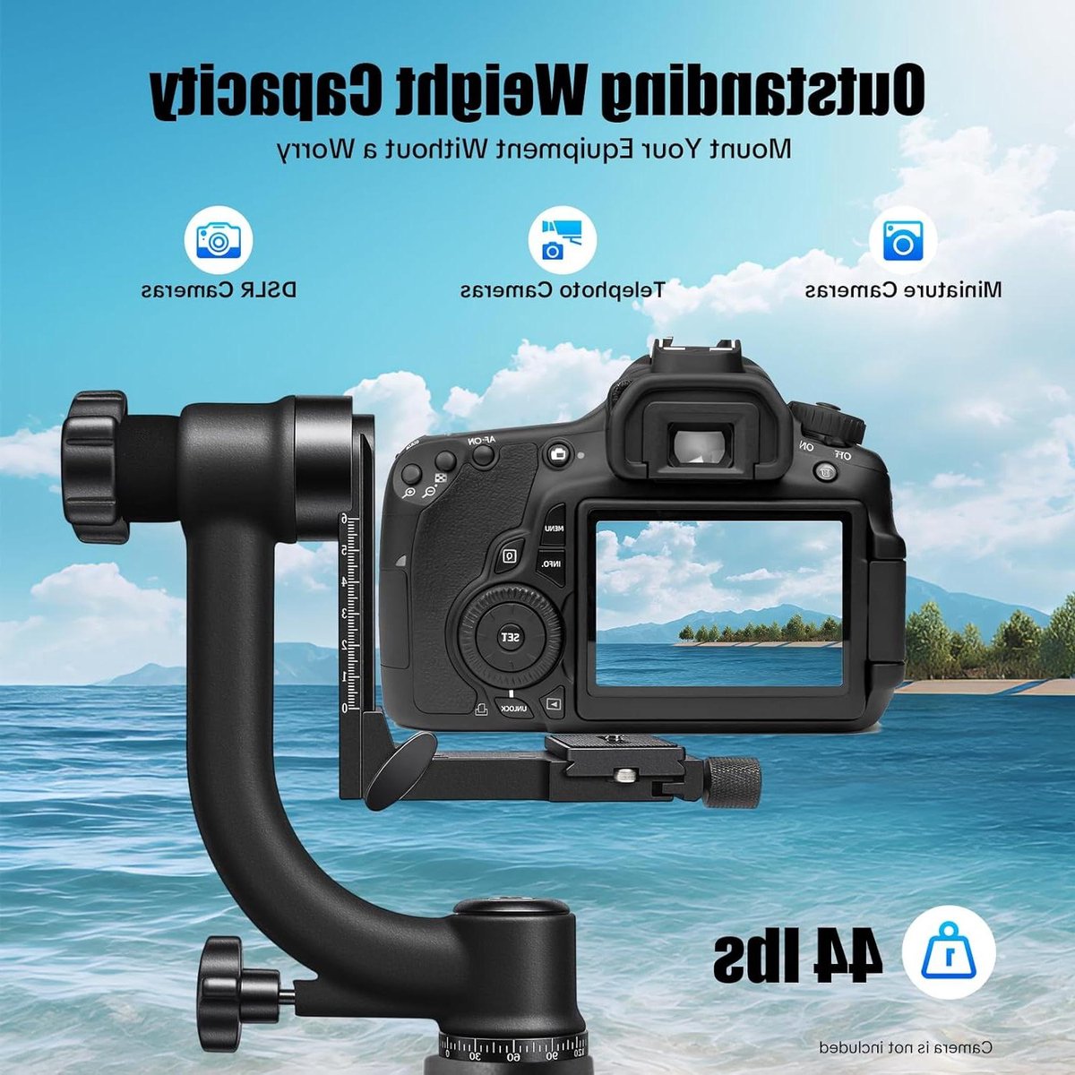 Gimbal Statiefkop - Panorama Kop - Dier Sportfotografie - 360 Graden Rotatie - 20kg Draagkracht - Zwart