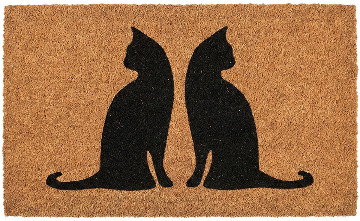 Clayre & Eef Deurmat Bruin Kokos Kat