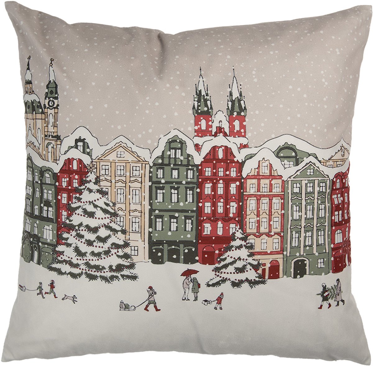 Clayre & Eef Sierkussen 45x45 cm Beige Polyester Stad