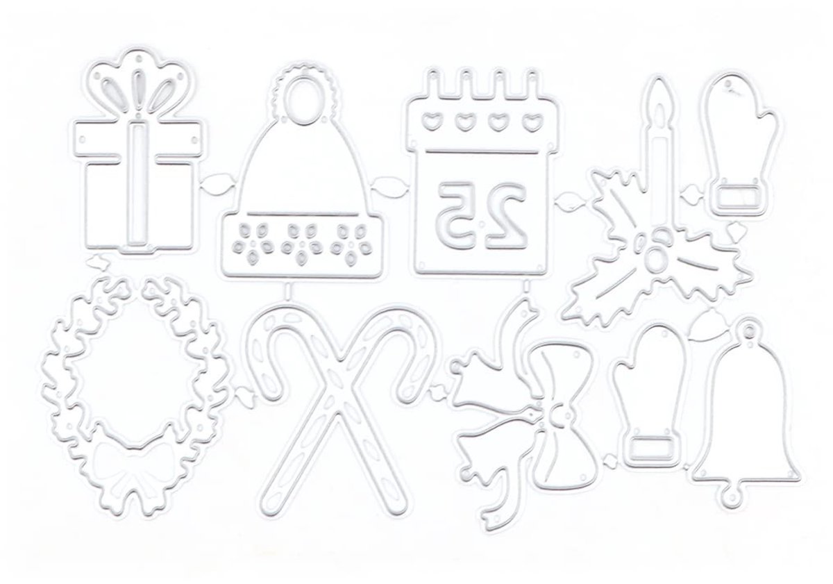 Dailygoods- Snijmatrijzen Kerst - Snijmallen voor Kaarten - Embossing - Stencils - Decoratieve Snijmallen - Duurzaam Koolstofstaal