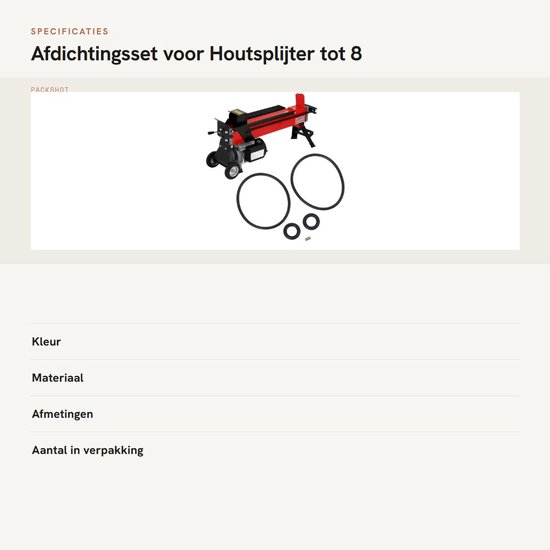 Afdichtingsset voor Hydraulische Houtklover 4-8 Ton - Elektrische Motorvervangingspomp van Merkloos	 — afbeelding 4