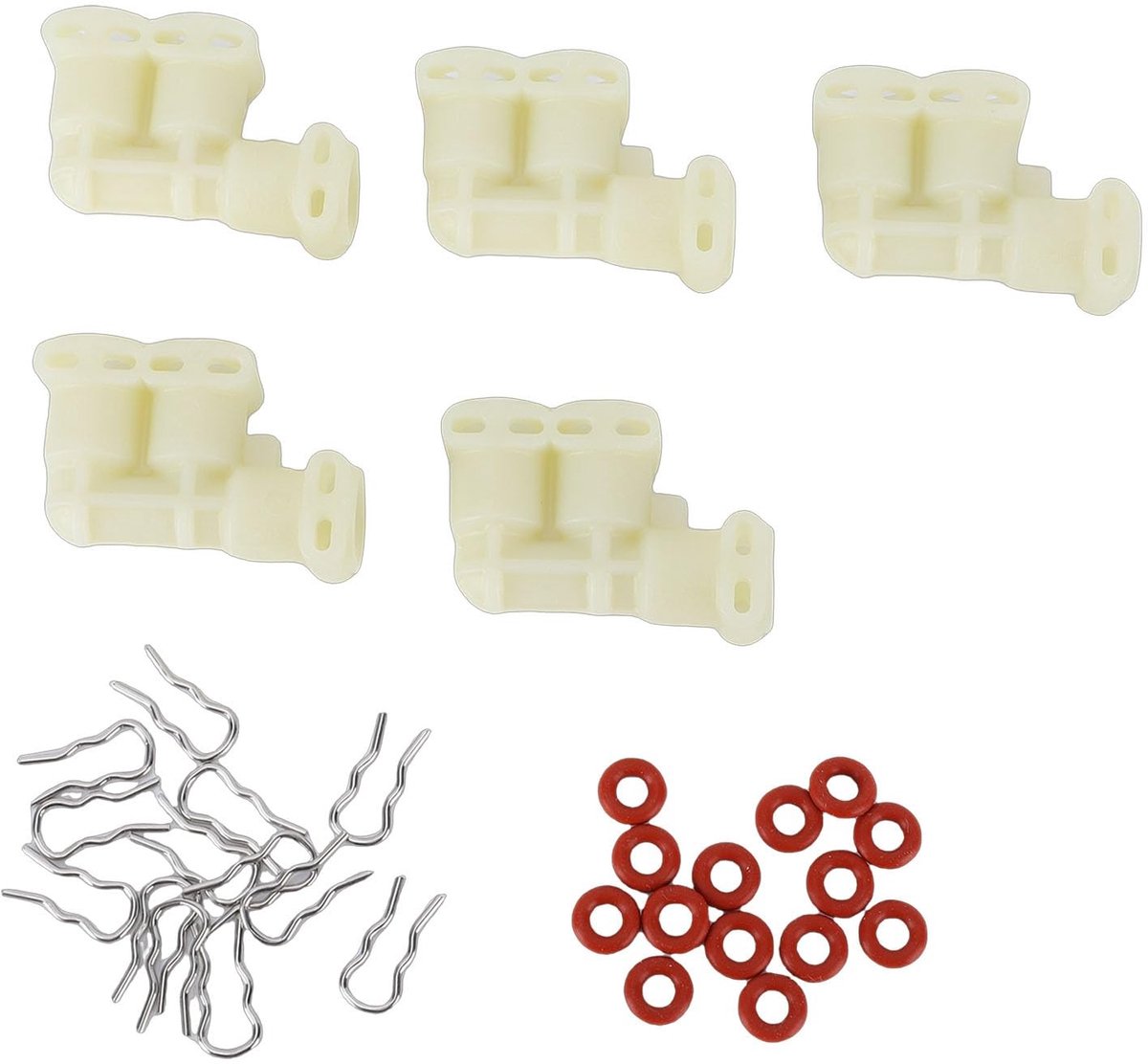 Dailygoods- Vloeistofconnectorset F-vormig - 5 Connectoren - 15 Klemmen - 15 Siliconen Ringen - Geschikt voor Jura Koffiemachines - Veilige Vloeistofafdichting - Koffieconnector