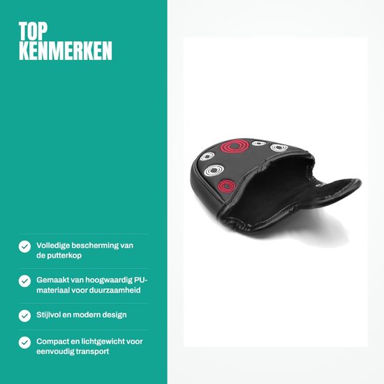 Allecto - Halfronde putterafdekking - Duurzame golfclubhoes - Verbeterde bescherming - Zwart - Clubveiligheid - Stijlvolle uitstraling - Geschikt van Allecto — afbeelding 2