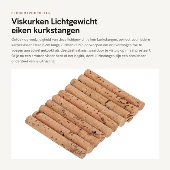 Dailygoods- Kurkstok Eikenmateriaal - 10Pcs - Drijvend - Lichtgewicht - Eenvoudig te gebruiken - 5 cm Lengte - Vishaak van Dailygoods — afbeelding 4