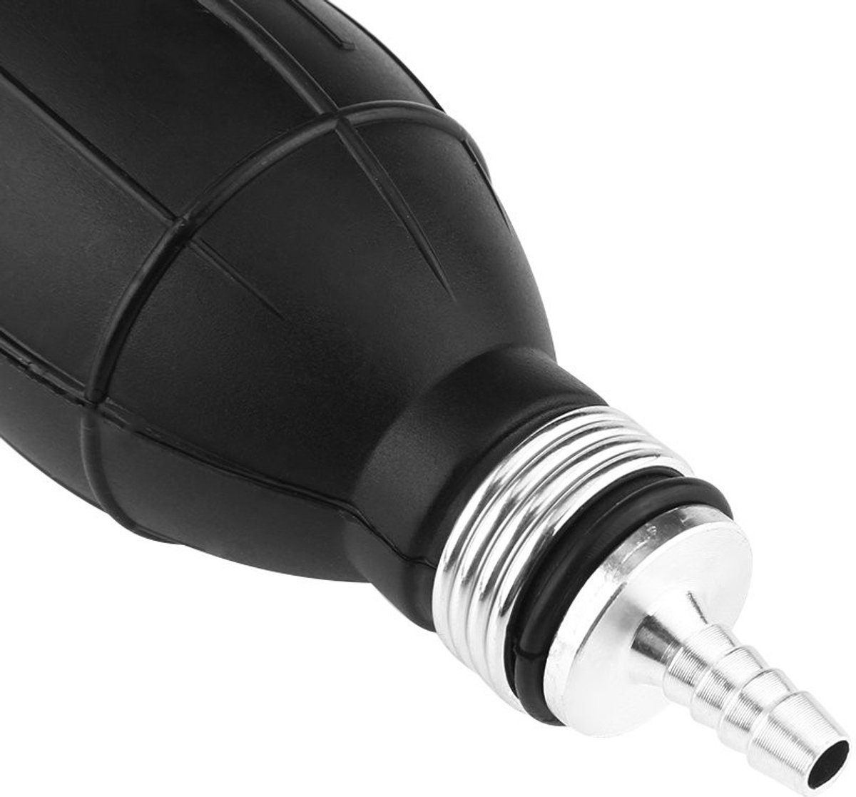 Dailygoods- Brandstofpomp Elektrisch - Universeel Voor Auto/Motorfiets/Boot - Rubber/Aluminium - Ingangsconnectoren 6/10/12 mm - 150 x 43 mm - Eenvoudig Vullen Dieselmotoren - Brandstofhandpomp
