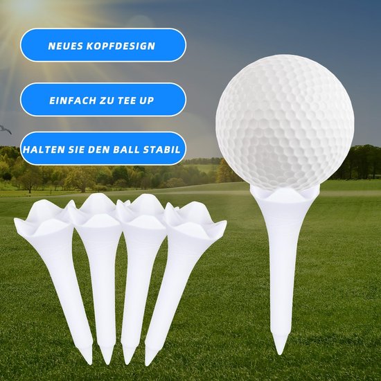 Dailygoods- Golf Tees 39 mm - 30 Stuks - Kunststof - Antislip - Schokbestendig - Voor Beginners/Professionals - Ideaal voor Simulator - Golf Spikes — afbeelding 3