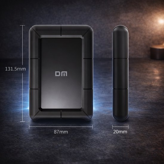 DM Externe Harde Schijf 2TB - USB C - Stootvaste Draagbare HDD - Hoge Opslagcapaciteit - Zwart — afbeelding 3