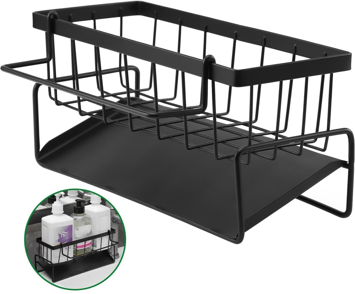 Dailygoods- Gootsteenrek Roestvrij Staal - Spoelbak-organizer - Keukenorganizer - Handdoekhouder - Duurzaam - Sterk Draagvermogen - Afwasrek