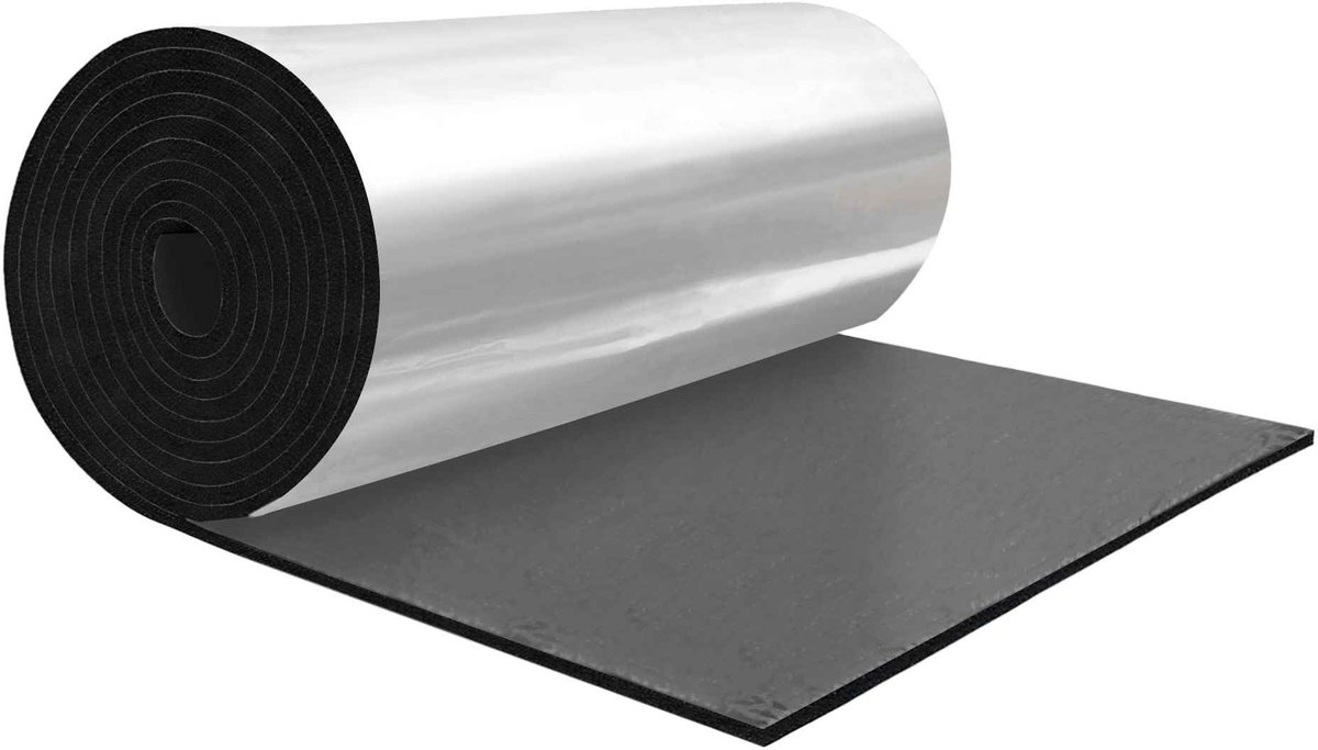 Dailygoods- Geluidsdempingsmat 15mm - Aluminium - Zelfklevend - Waterdicht - Vlamvertragend - 8.1 sqft Dekking - Geluidsisolatiemateriaal