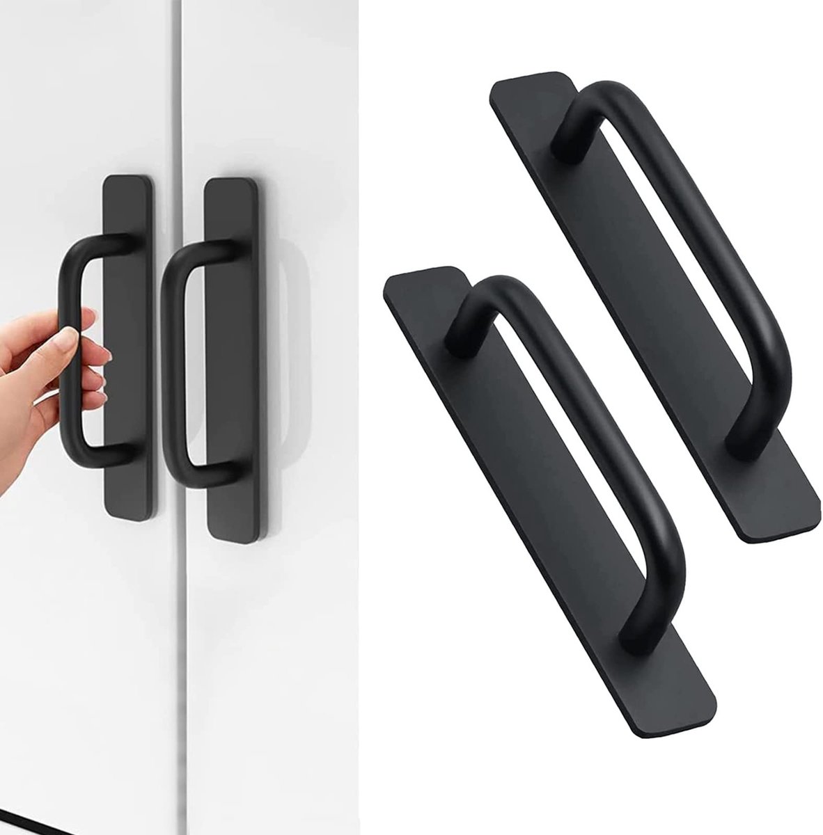 Dailygoods- Meubelhandgrepen Set van 2 - Aluminium Handgrepen - Zelfklevend - Geen Boren - Ergonomisch Ontwerp - Corrosiebestendig - Deurgrepen