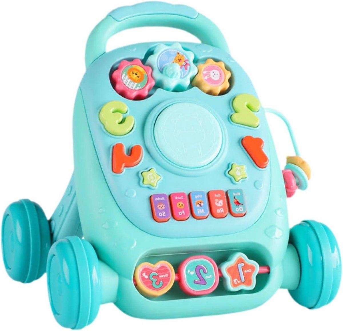 Baby Loopauto - Loopplank Speelgoed - Leren Lopen - Interactieve Muziek - 17.5x18x21cm - Groen