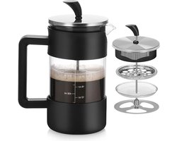 Koffiemaker met Franse kolf, 1 liter, Press Glass Coffee Maeker, hittebestendige koffiemaker voor onderweg, voor familie en familie