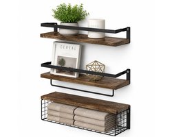 Wandplank 3-delige Set - Badkamer en Woonkamer Organizer - P