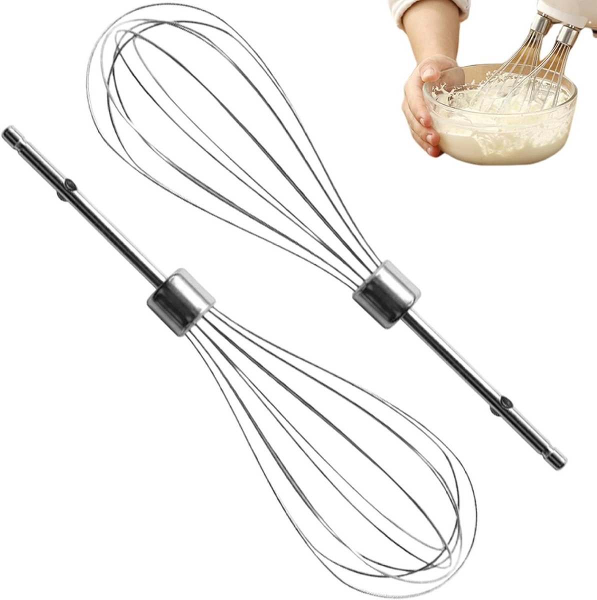 Kloppers voor mixer - Keukengarde Garde hulpstukken - Bakken en koken - Hittebestendig roestvrij staal - 20 cm - Zilverkleurig