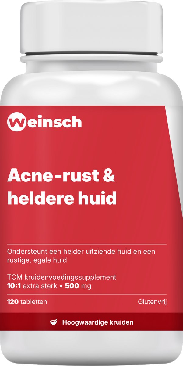 Weinsch Acne‑rust & heldere huid (Zhen Zhu An Chuang Pian) | 10:1 extra sterk | 500mg | 120 tabletten