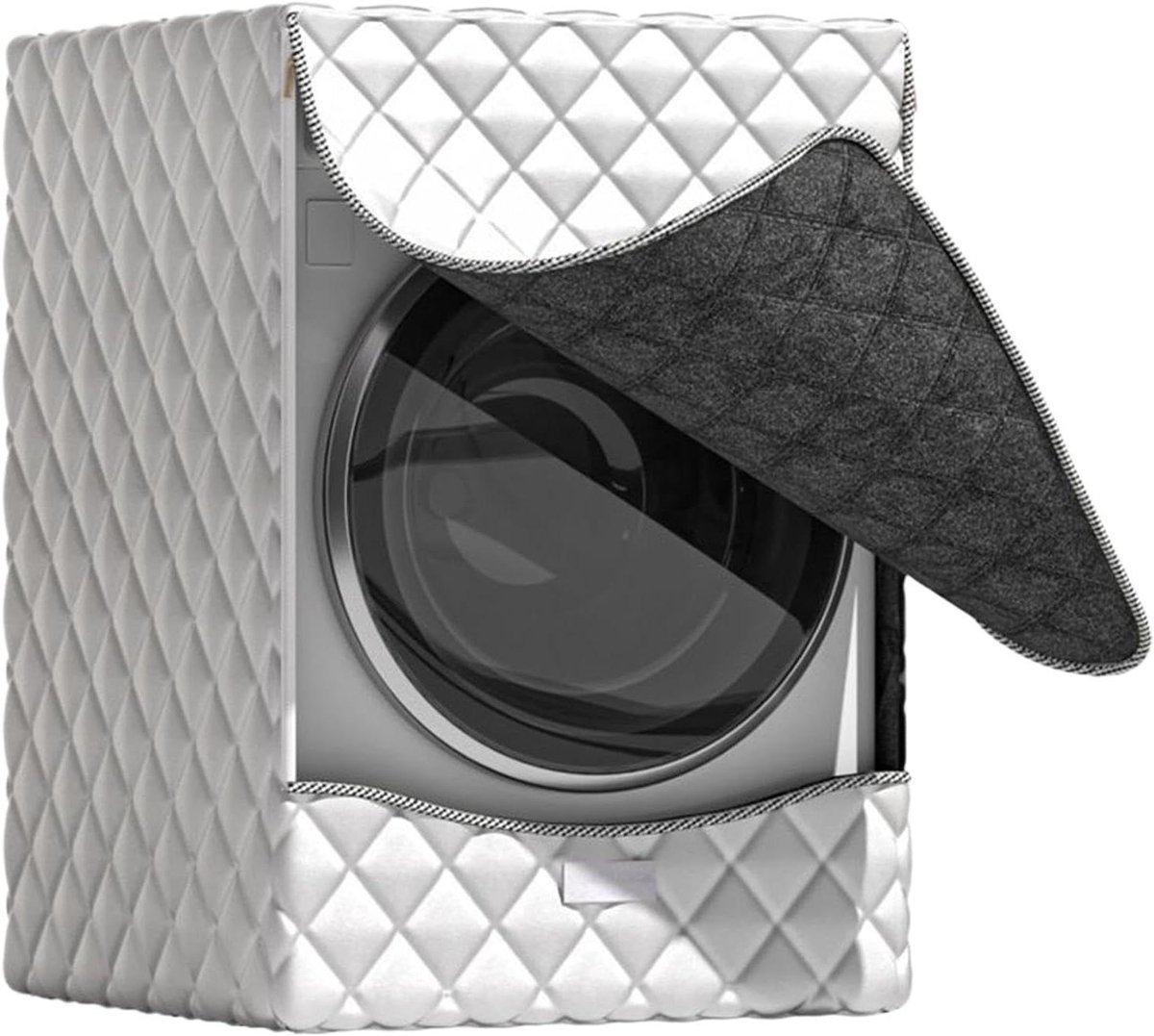 Wasmachinehoes Apparaathoes Droger Apparaat Beschermen UV- en Vochtwerend 45.1 x 32.6 x 11.9 cm Zilver
