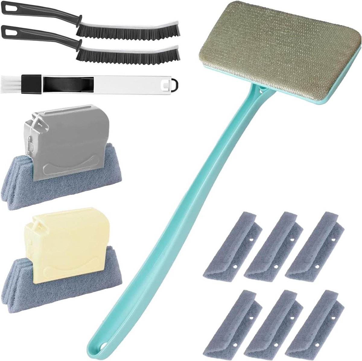 Reinigingsgereedschap Kozijnen - Raamreiniger - Grondig Schoonmaken - Afneembare Lange Handgreep - 38 x 16 x 8 cm - Set A