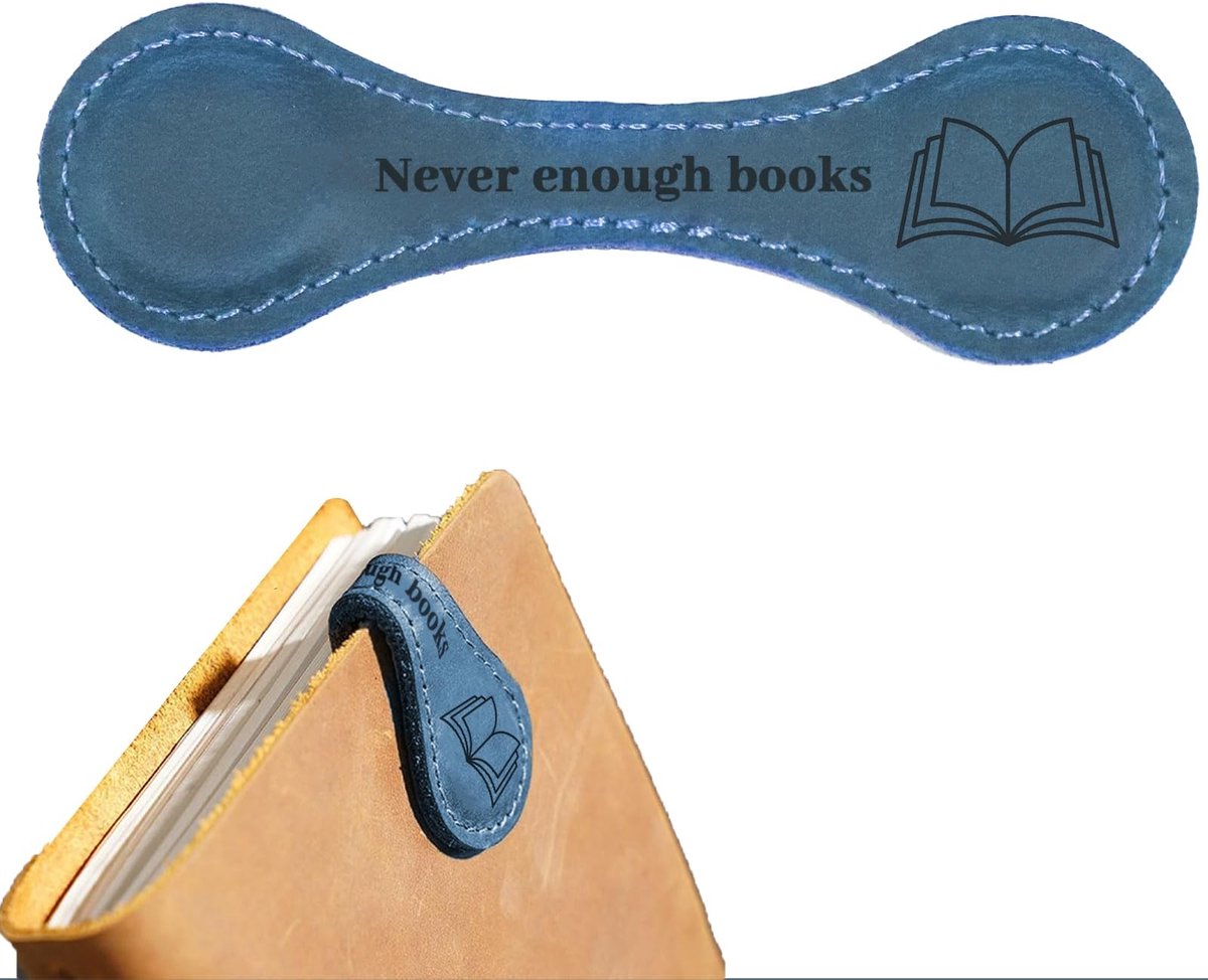 Dailygoods- Boekenlegger Gepersonaliseerd - Magnetische Bladwijzer - Leer - Boekenmarkeringsclip - Vintage Stijl - Motiverende Tekst