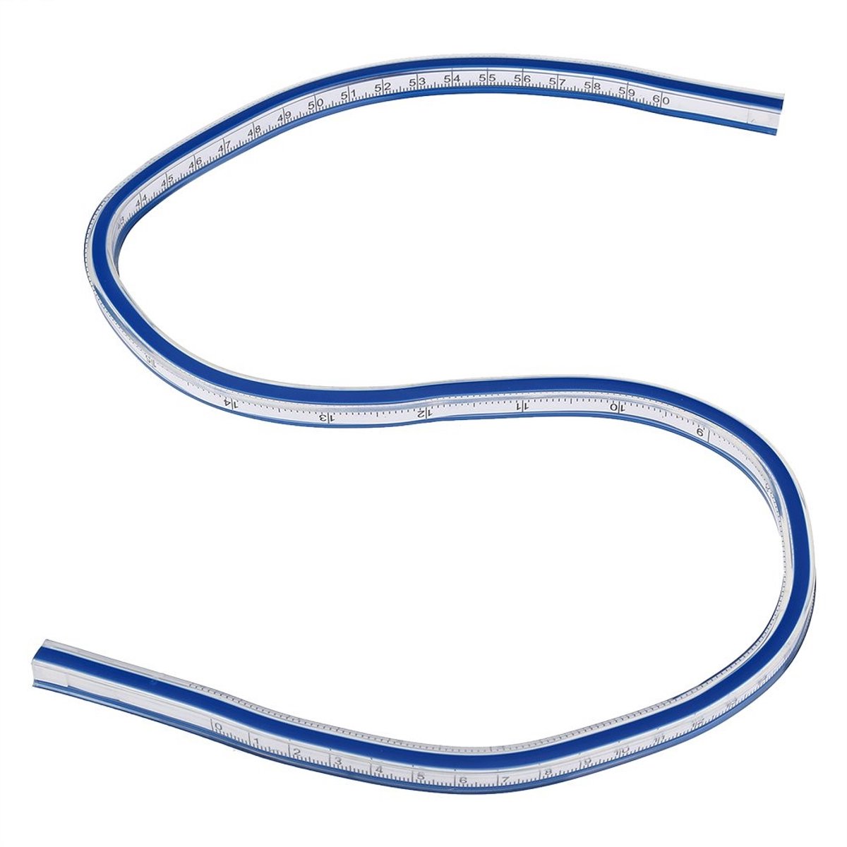 Dailygoods- Flexibele Liniaal 60 cm - Gebogen Liniaal - Zacht Plastic - Meetgereedschap - Grafisch Ontwerp - Gloednieuw - Meetlat