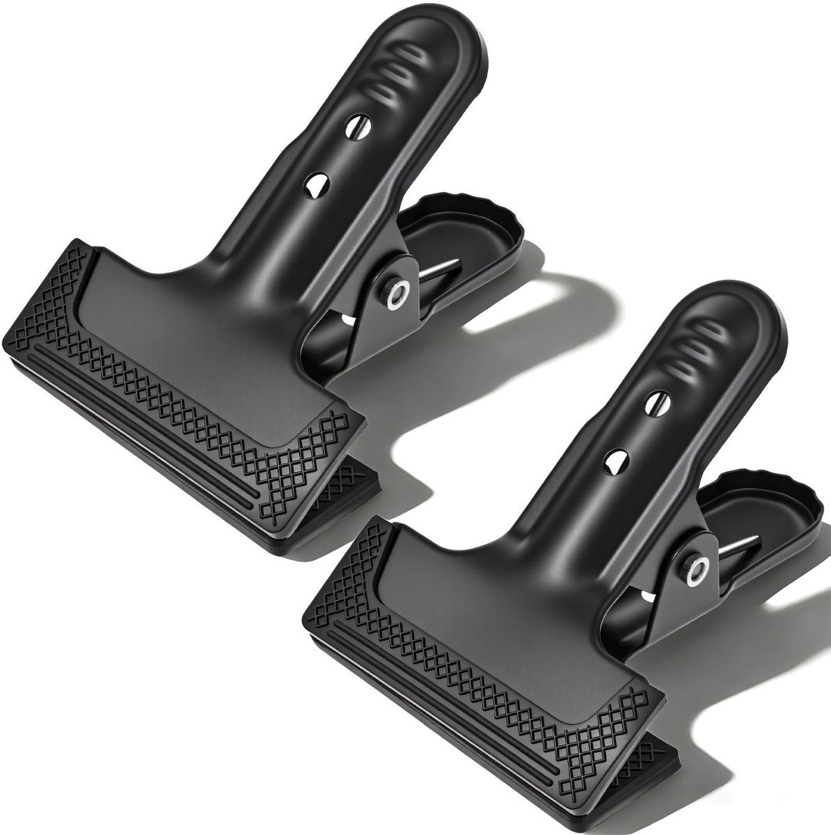 Dailygoods- Achtergrondklemmen 2 stuks - Zware Clips - Zwart - Siliconen/Koolstofstaal - 10 cm - Geschikt voor Fotografie/Houtbewerking - Klemmen