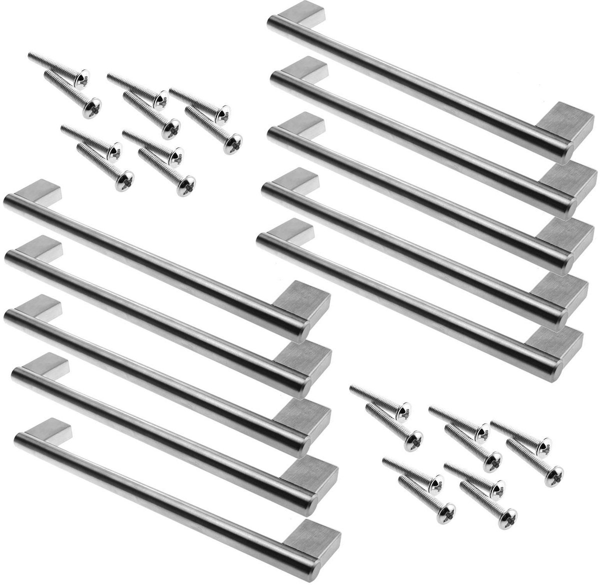 Dailygoods- Deurgreep 10x - Laser gesneden - Holle Handgrepen - Diameter 12mm - Hoogte 34mm - Boorgat 192mm - Totale lengte 214mm - Keukenhandgreep