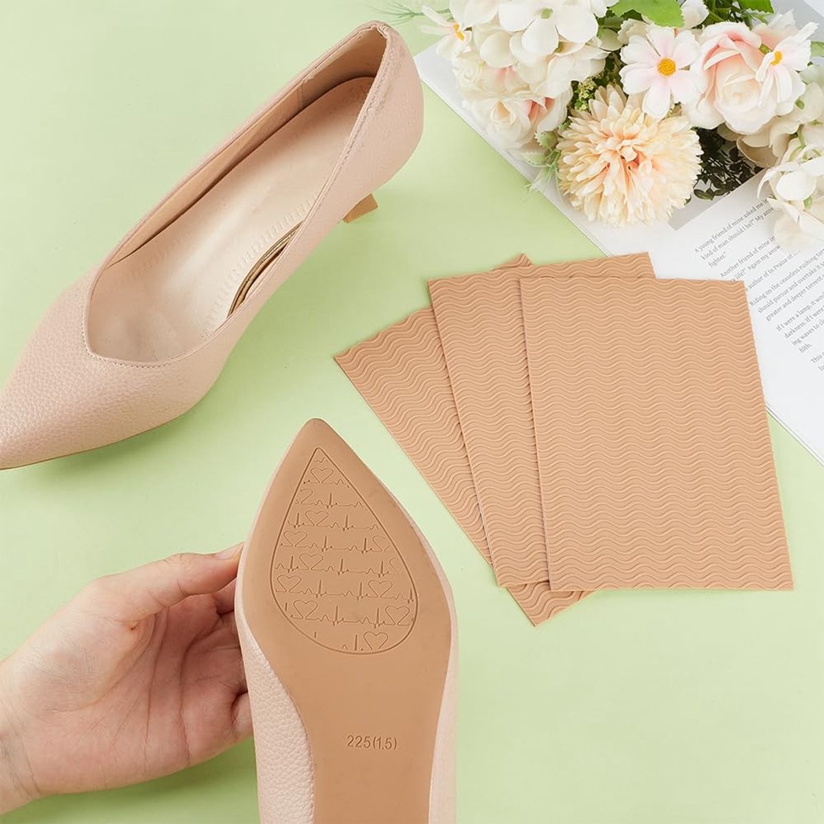 Dailygoods- Schoenbodembeschermer 6 Stuks - Antislip Pads - Zelfklevende Siliconen - Rechthoekige Zoolbeschermer - Voor Hoge Hakken/Laarzen - Schokbestendig