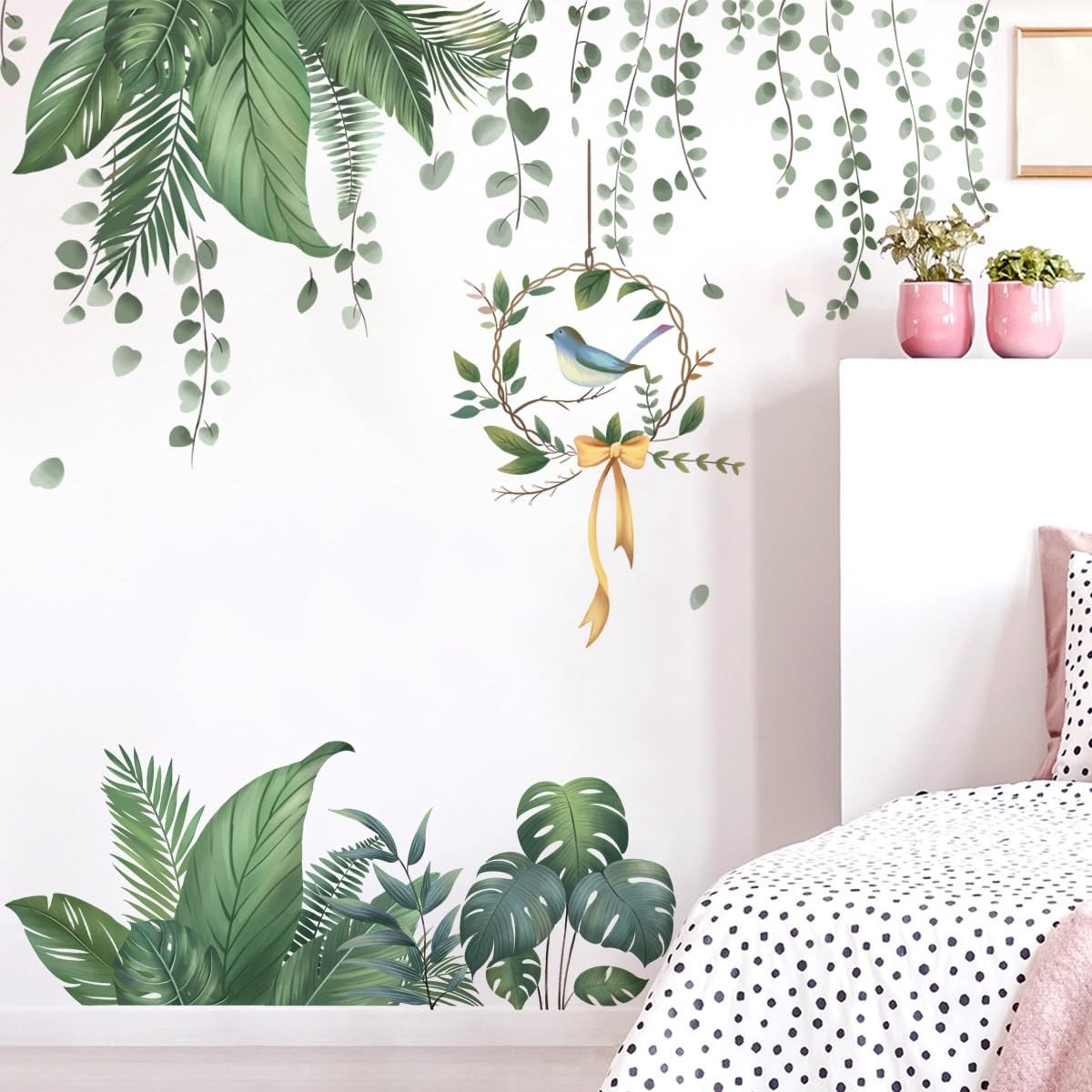 Dailygoods- Muursticker Tropische Planten - Wanddecoratie Jungle - Muurstickers Woonkamer - Muurstickers Slaapkamer - Muurstickers Kinderkamer - Eenvoudig aan te brengen
