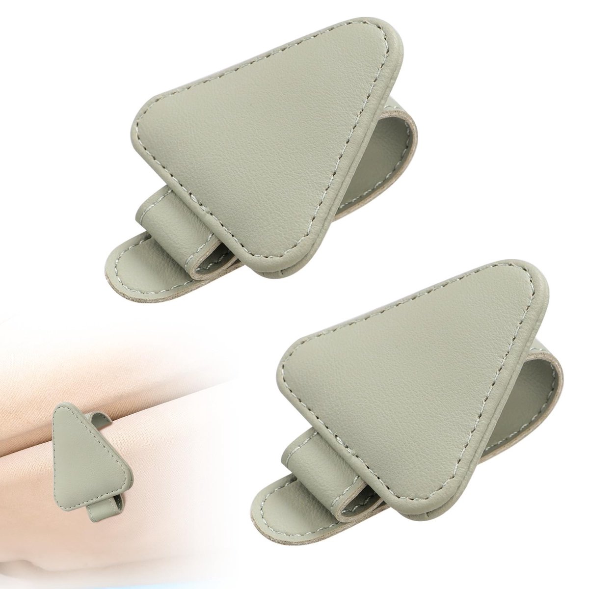 Dailygoods- Zonnebrilhouder Magnetisch - Brilhouder - Zonnebril Houder Auto - Universele Auto Accessoires - Lederen - Sterk Magnetisme - Brillenhanger