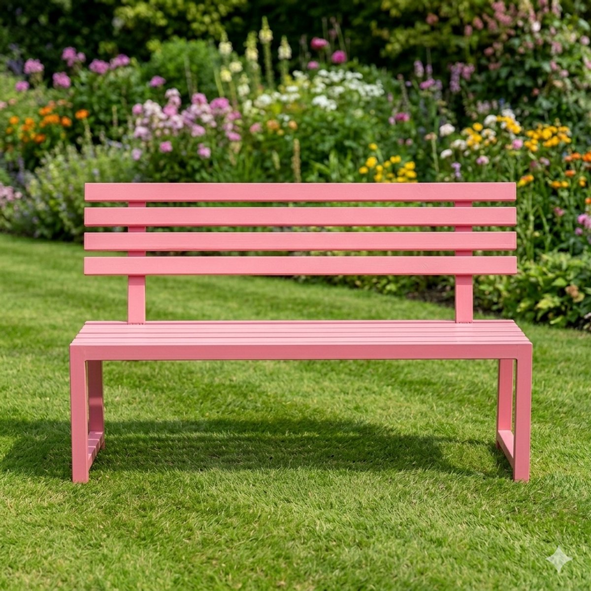 Tuinbank 150 cm – Houten en Metalen Parkbank voor Tuin, Terras en Balkon, Weerbestendige Buitenbank voor 2-3 Personen, Draagkracht 300 kg – Mobili Bella